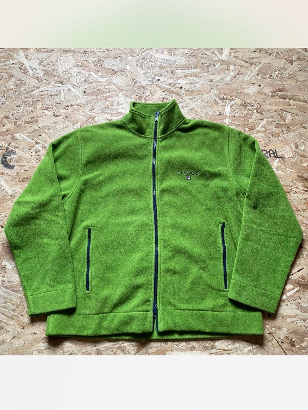 Vintage Fila Green Full-Zip Lightweight Fleece Jacket